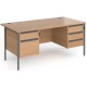 Harlow Straight Desk with 2 and 3 Drawer Pedestals